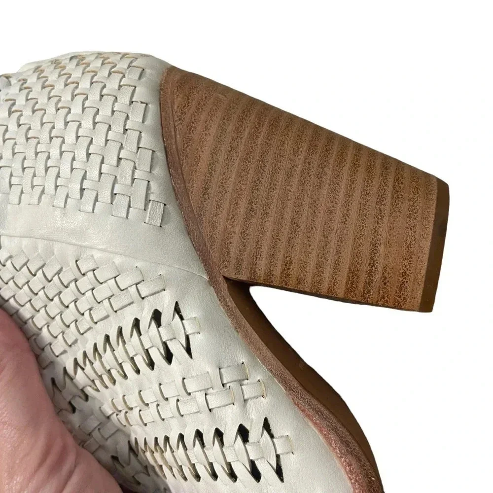 👢 Rag &‎ Bone Newbury Woven Leather Ankle Boots Ivory Size 10 $595 Retail 👢